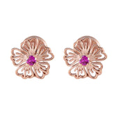 Bianca Red Solitaire Earrings for Stunning Style Ruby CZ Red Stud